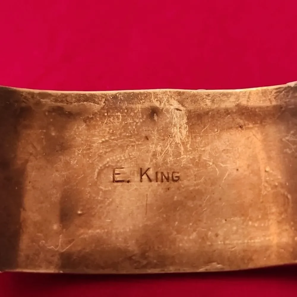Navajo E. KING Signed Silver and Gold Opulent Vintage Cuff Bracelet